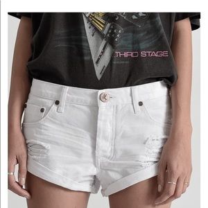 One Teaspoon Bandits Destroyed Jean Shorts - White
